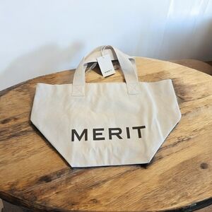 Merit Beauty "The Everything Bag" Heavy Canvas NWT